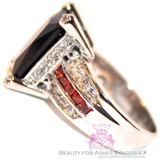 USA American Flag Independence Day Patriot Blue Red White Cz 925 Silver Ring 10 - Picture 5 of 8